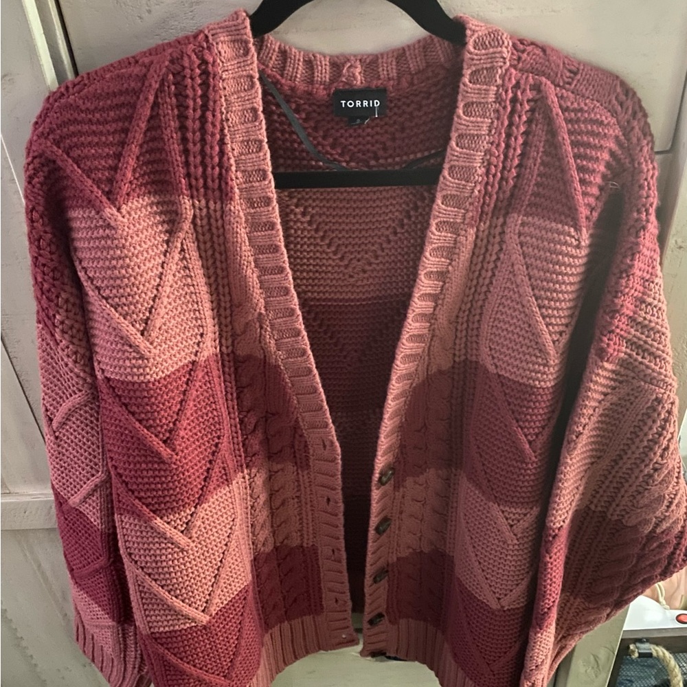 Torrid Cable Cardigan V Neck Sweater - never worn but tag fell off
